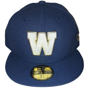 New Era Winnipeg Blue Bombers Team Logo CFL 59Fifty Men's Cap Hat 7 1/4